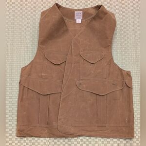 RARE SAMPLE Filson 032 Waxed Tin Cloth Half Moon Hunting Vest Men's Size Large